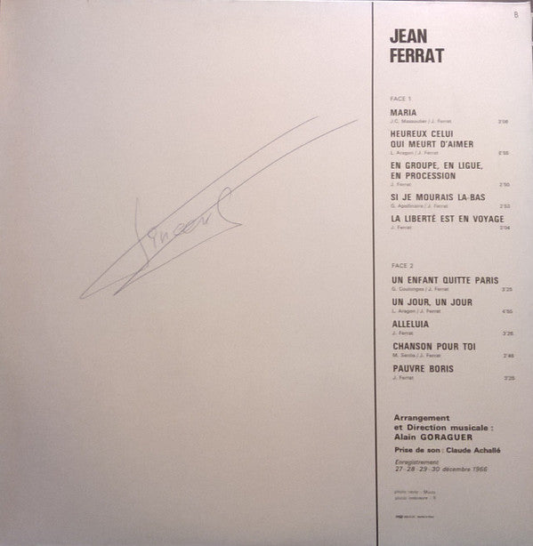 Jean Ferrat : Jean Ferrat (LP, Album, RE, Gat)