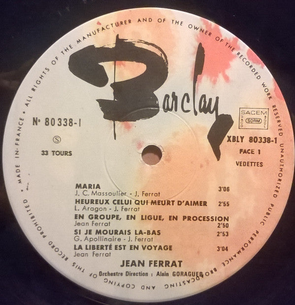 Jean Ferrat : Jean Ferrat (LP, Album, RE, Gat)