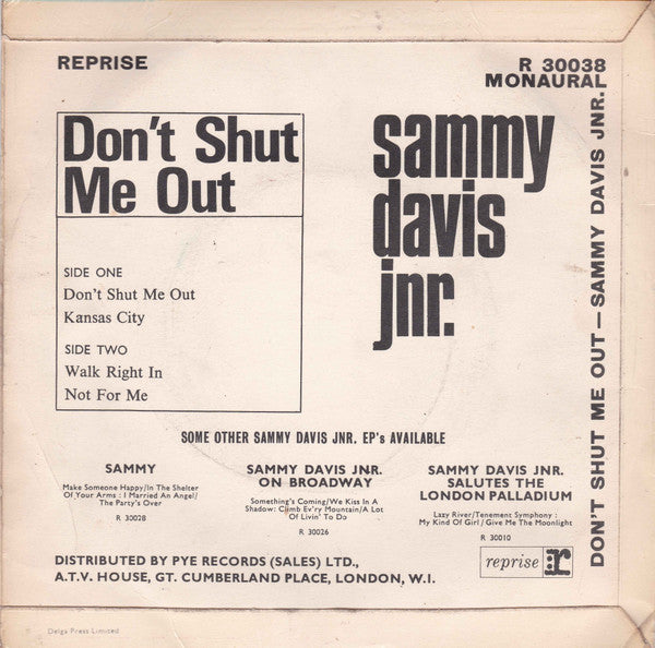 Sammy Davis Jr. : Don't Shut Me Out (7", EP)