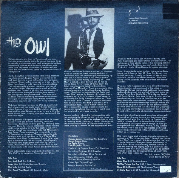 Eugene Amaro Quartet : The Owl (LP, Album)