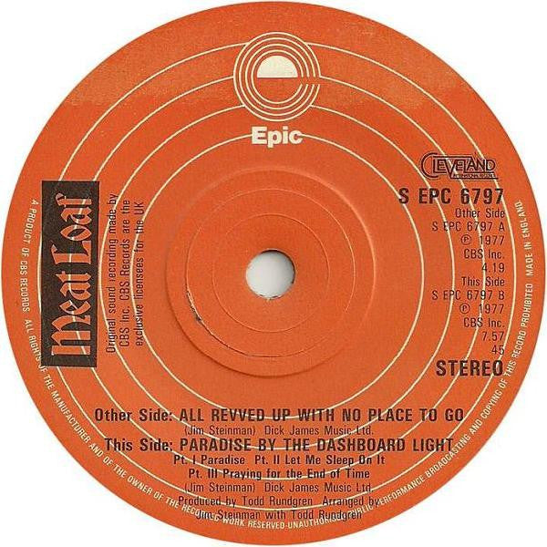 Meat Loaf : All Revved Up With No Place To Go (7")