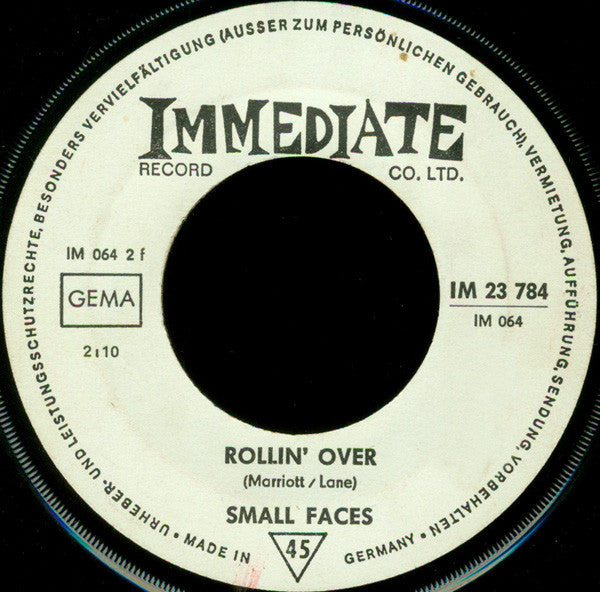 Small Faces : Lazy Sunday b/w Rollin' Over (7", Single)
