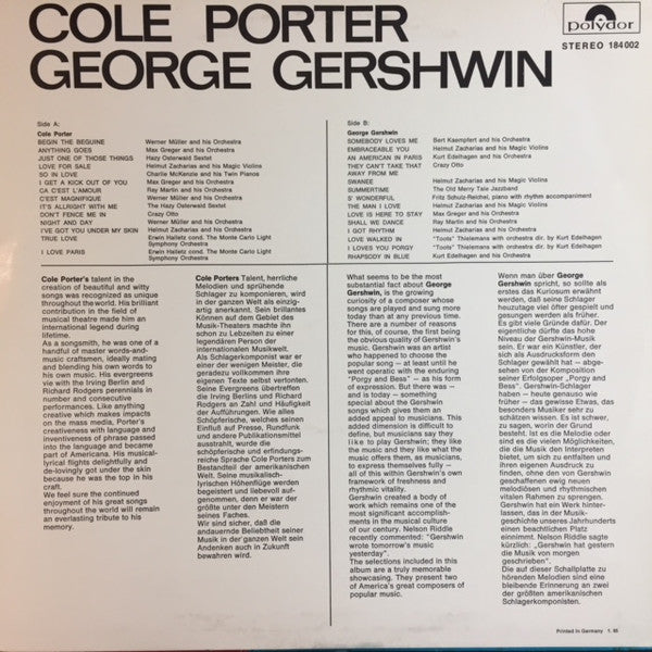 Cole Porter / George Gershwin : Favorite Composers Vol.1 (LP)