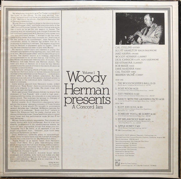 Woody Herman : Presents A Concord Jam Volume 1 (LP, Album)
