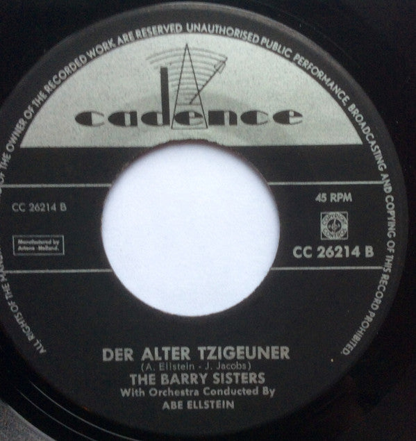 The Barry Sisters : My Yiddishe Momme (7", Single, Bla)