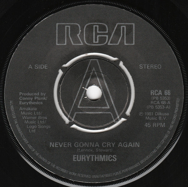 Eurythmics : Never Gonna Cry Again (7", Single)