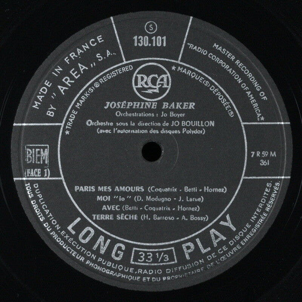 Josephine Baker : Paris Mes Amours (10", Mono)