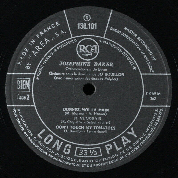 Josephine Baker : Paris Mes Amours (10", Mono)