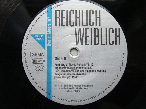 Reichlich Weiblich : Live At Moers Festival '87 (LP, Album)