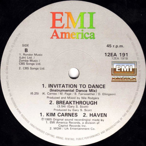 Kim Carnes : Invitation To Dance (12")