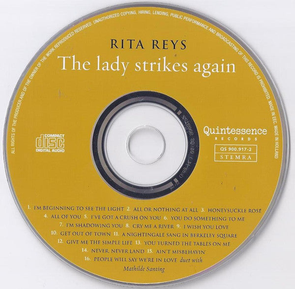 Rita Reys : The Lady Strikes Again (CD, Album, Dig)