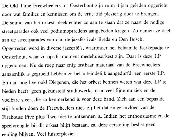 Old Time Freewheelers : Alive In 't Kerkepadje (LP, Album)