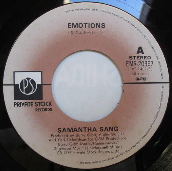 Samantha Sang : Emotions (7", Single)
