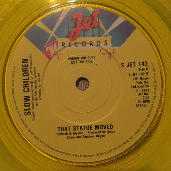 Slow Children (2) : Staring At The Ceiling (7", Single, Promo, Yel)