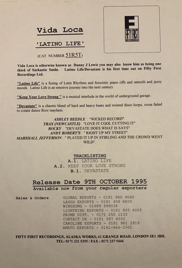 Vida Loca : Latino Life (12")