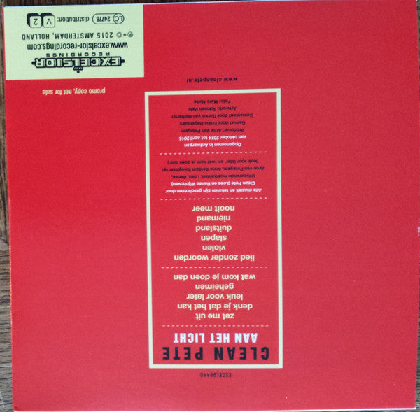 Clean Pete : Aan Het Licht (LP, Album, Red + CD, Album, Promo)