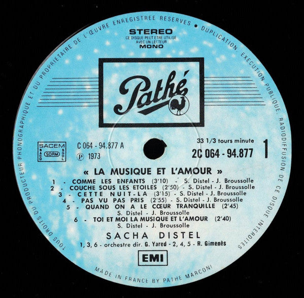 Sacha Distel : La Musique Et L'Amour (LP, Album)