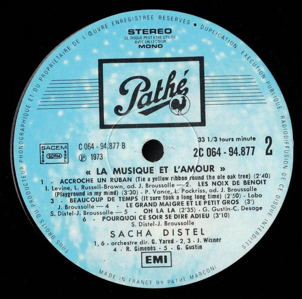 Sacha Distel : La Musique Et L'Amour (LP, Album)