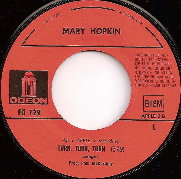 Mary Hopkin : Those Were The Days (7", Single)