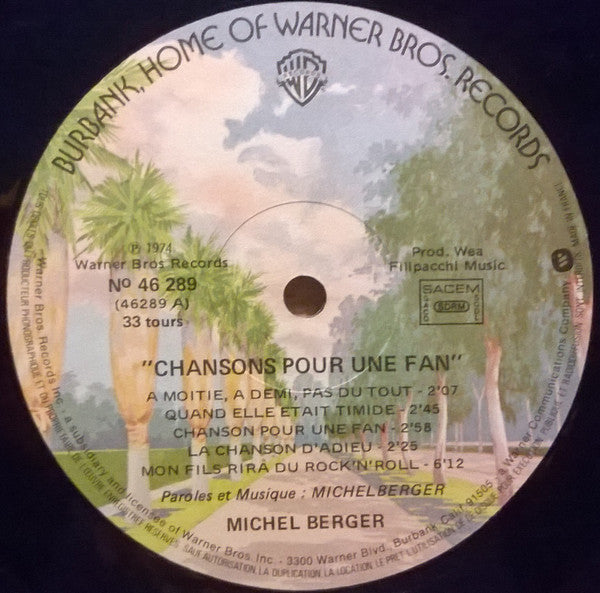 Michel Berger : Chansons Pour Une Fan (LP, Album, RP, Gat)