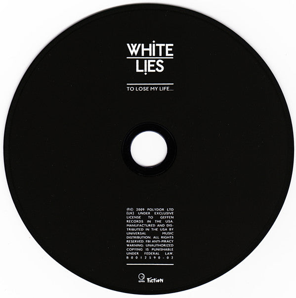 White Lies (2) : To Lose My Life... (CD, Album, Bla)