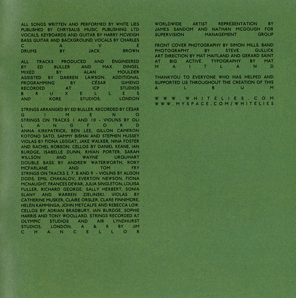 White Lies (2) : To Lose My Life... (CD, Album, Bla)