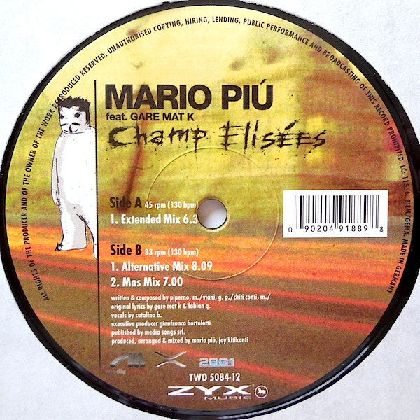 Mario Più Feat. Gare Mat K : Champ Elisées (12")