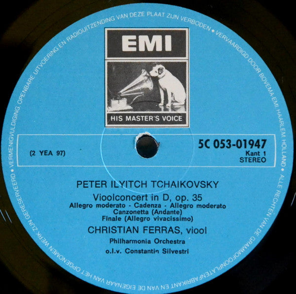Christian Ferras - Pyotr Ilyich Tchaikovsky / Felix Mendelssohn-Bartholdy, Constantin Silvestri, Philharmonia Orchestra : Vioolconcerten (LP)