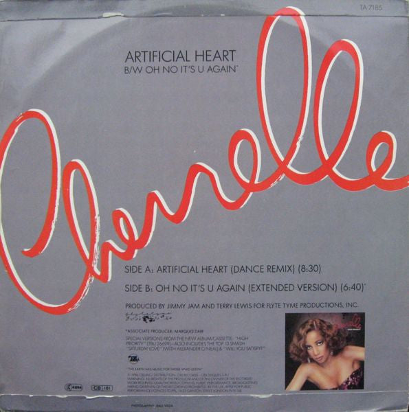 Cherrelle : Artificial Heart (Dance Remix) / Oh No It's U Again (12", Single)