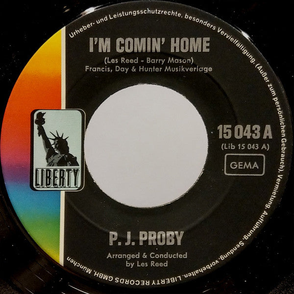 P.J. Proby : I'm Comin' Home (7", Single)