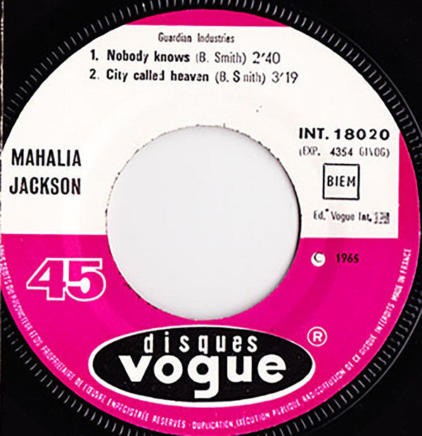 Mahalia Jackson : Nobody Knows (7", EP)