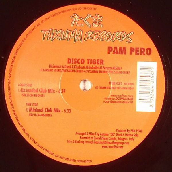 Pam Pero : Disco Tiger (12")