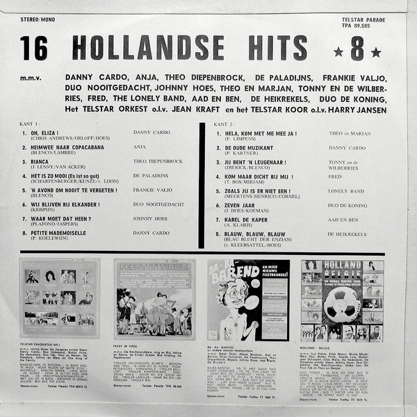 Various : 16 Hollandse Hits *8* (LP, Comp)