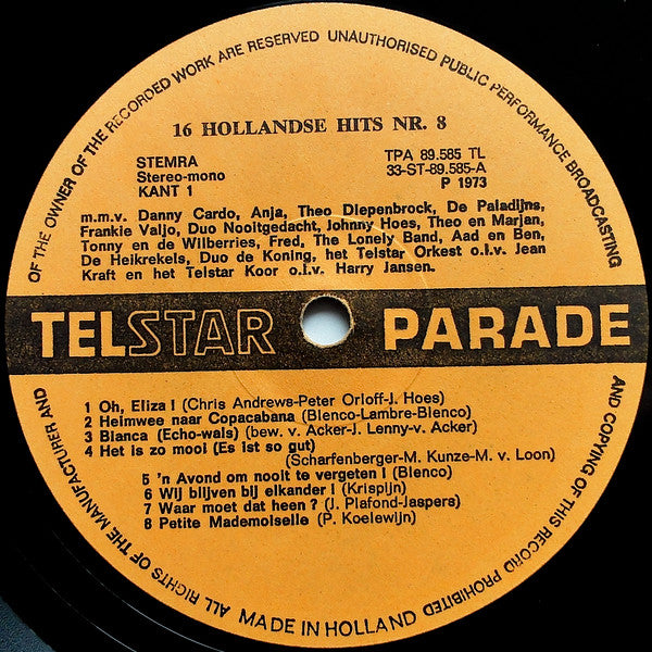 Various : 16 Hollandse Hits *8* (LP, Comp)