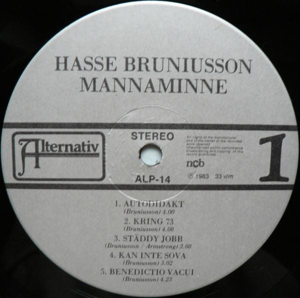 Hasse Bruniusson : Mannaminne (LP, Album)