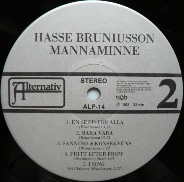 Hasse Bruniusson : Mannaminne (LP, Album)