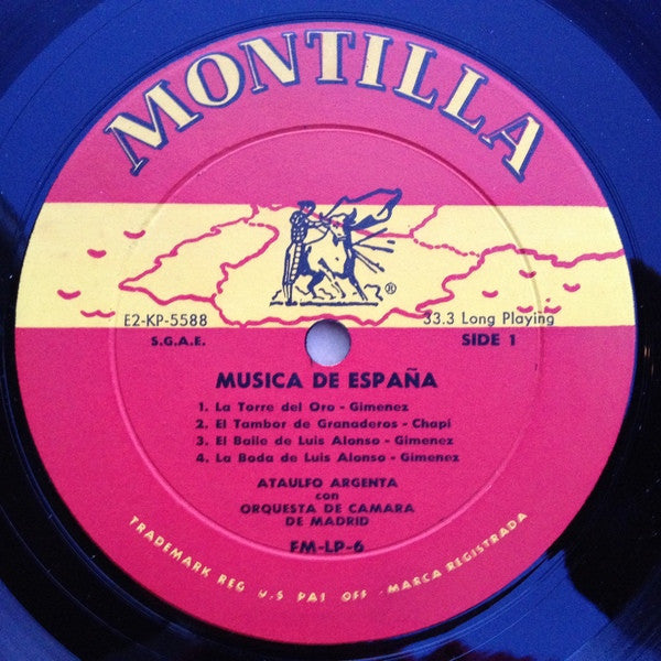 Ataúlfo Argenta Dirigiendo La Orquesta de Cámara de Madrid : Musica De España - Preludios De Obras Famosas (LP, Album, Mono, Gat)