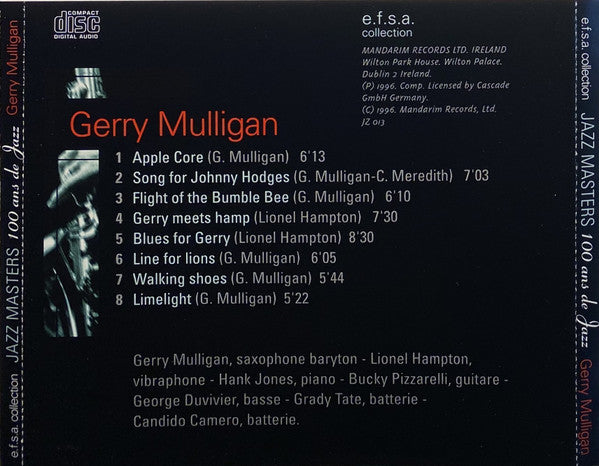 Gerry Mulligan : Jazz Masters (100 Ans De Jazz) (CD, Album)