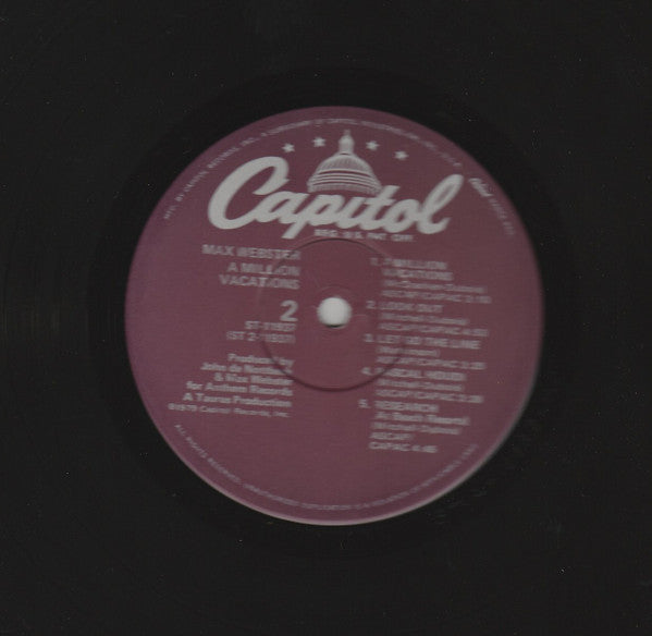 Max Webster : A Million Vacations (LP, Album, Win)