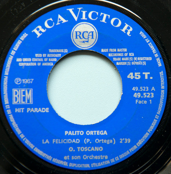 Palito Ortega : La Felicidad (7", Single, Mono)
