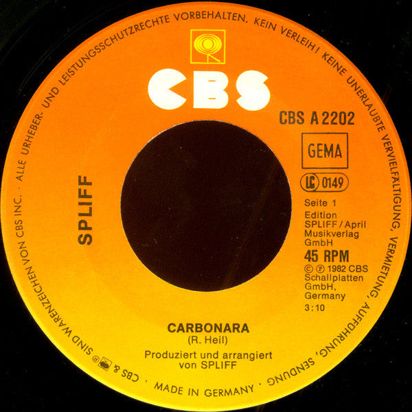 Spliff : Carbonara (7", Single)