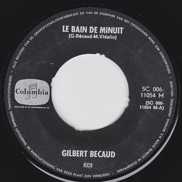 Gilbert Bécaud : Le Bain De Minuit  (7", Single)