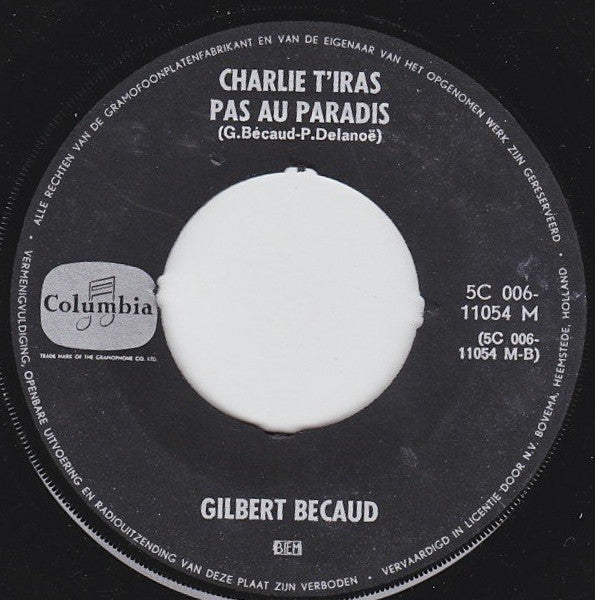 Gilbert Bécaud : Le Bain De Minuit  (7", Single)