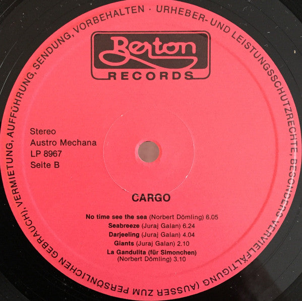 Juraj Galan, Norbert Dömling, Billy Cobham : Cargo (LP, Album)