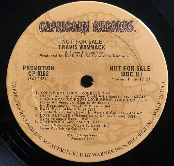 Travis Wammack : Not For Sale (LP, Album, Promo)