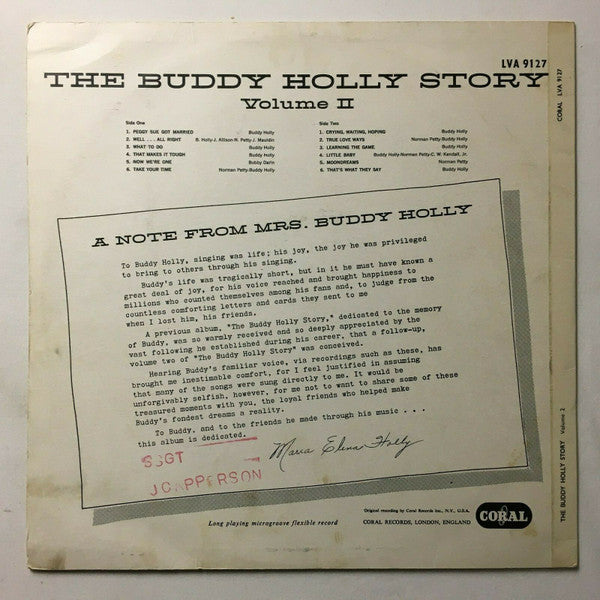 Buddy Holly : The Buddy Holly Story Volume II (LP, Comp, Mono, RP)