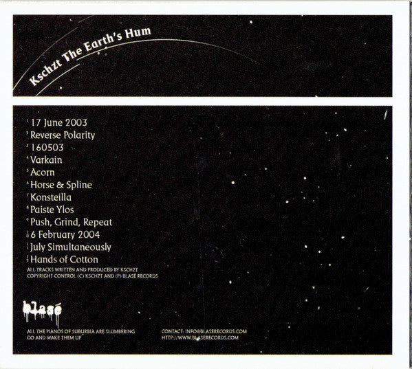 Kschzt : The Earth's Hum (CD, Album, Dig)