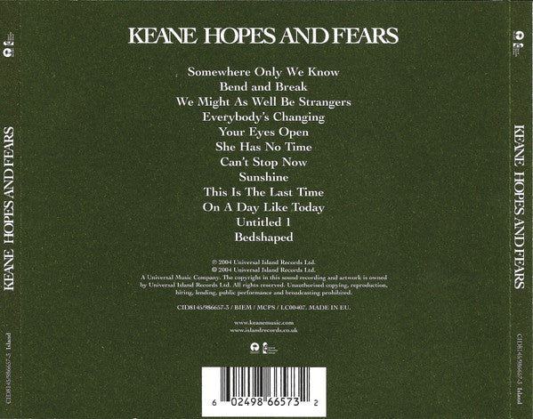 Keane : Hopes And Fears (CD, Album, S/Edition)