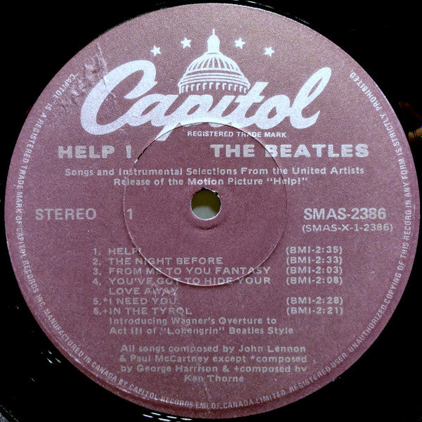 The Beatles : Help! (Original Motion Picture Soundtrack) (LP, Album, RE, Pur)