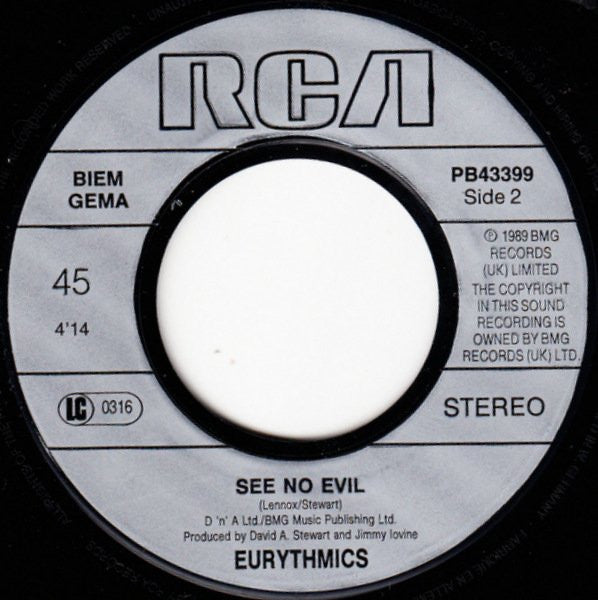 Eurythmics : The King And Queen Of America (7", Single)